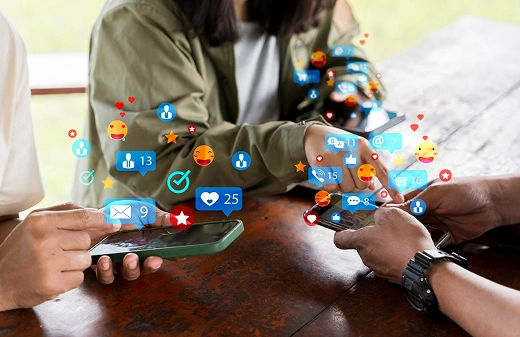 Social media engagement on phones